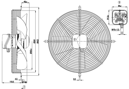 Imagem de Motor Axial 350mm 1F S4E350-AA06-38 Ebmpapst