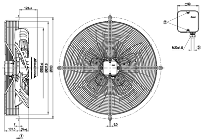 Imagem de Motor Axial 560mm  3F S4D560-AR03-03 Ebmpapst