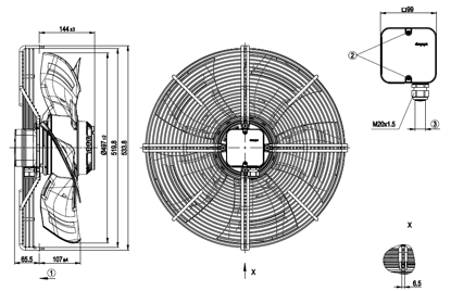 Imagem de Motor Axial 500mm  3F S4D500-CM01-03 Ebmpapst