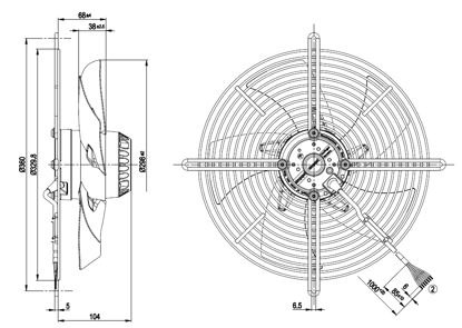 Imagem de Motor Axial 300mm  Com Grade 3F S2D300-BP02-35 Ebmpapst