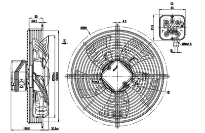 Imagem de Motor Axial 300mm  Com Grade 1F S4E300-AS72-50 Ebmpapst