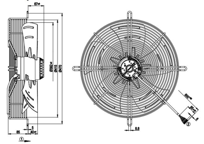 Imagem de Motor Axial 400mm  Com Grade 3F S4D400-AP12-31 Ebmpapst