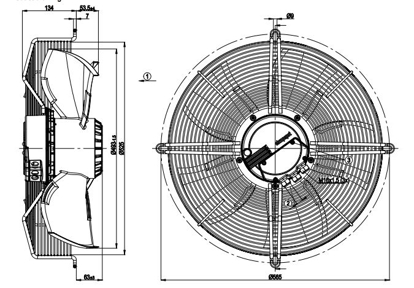 Imagem de Motor Axial 500mm  Com Grade 3F S3G500-AE33-01 Ebmpapst