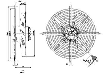 Imagem de Motor Axial 300mm  Com Grade 3F S2D300-BP02-37 Ebmpapst