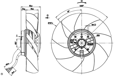 Imagem de Motor Axial 200mm  1F A2E200-AH38-01 Ebmpapst